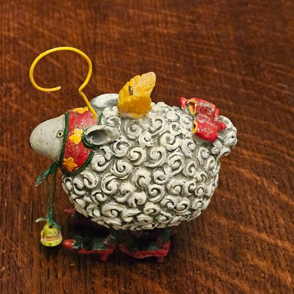 Mackenzie Childs Christmas Sheep in Red Shoes by Patience Brewster 4" - Picture 4 of 6